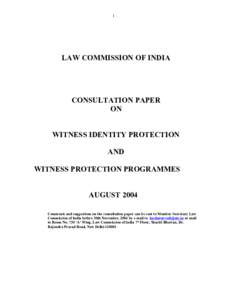 1  LAW COMMISSION OF INDIA CONSULTATION PAPER ON
