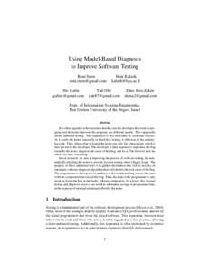 Using Model-Based Diagnosis to Improve Software Testing Roni Stern  Niv Gafni 