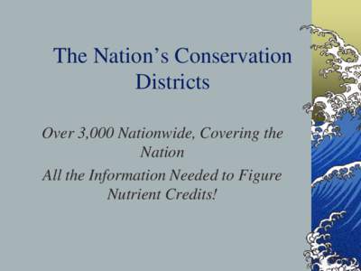 The Nation’s Conservation Districts