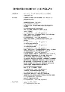 SUPREME COURT OF QUEENSLAND CITATION: Barro Group Pty Ltd v Redland Shire Council & OrsQCA 310