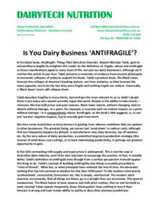 DAIRYTECH NUTRITION Dairy Production Specialists Performance Products – Nutrition Services ABN  