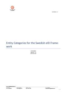 ELN-0606-v1.3  Entity Categories for the Swedish eID Framework ELN-0606 Version