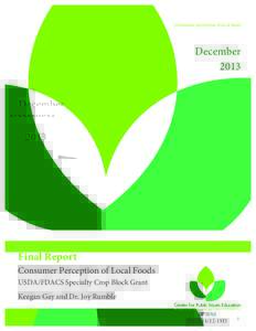 Consumer perception of local foods  DecemberFinal Report