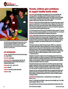 Parents, children gain confidence to support healthy family meals Description: The Family Table project engaged low-income and rural families with school-age children in identifying practical and feasible strategies for 