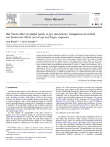 The Simon effect of spatial words in eye movements: Comparison of vertical and horizontal effects and of eye and finger responses