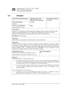 Lopinavir/ritonavir – ABT-378 – LPV/r – Kaletra® ITAL[removed]Clinical Study Report Abbott Italy Medical Department 2.0