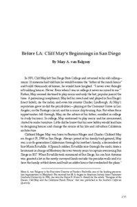 Before LA: Cliff May’s Beginnings in San Diego By Mary A. van Balgooy