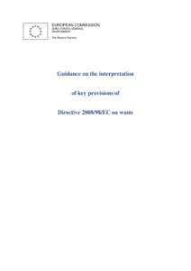 EUROPEAN COMMISSION DIRECTORATE-GENERAL ENVIRONMENT The Director-General  Guidance on the interpretation