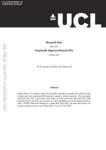 UCL DEPARTMENT OF COMPUTER SCIENCE arXiv:1505.07855v1 [q-bio.GN] 28 MayResearch Note