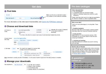 The data catalogue  Get data 1  Find data