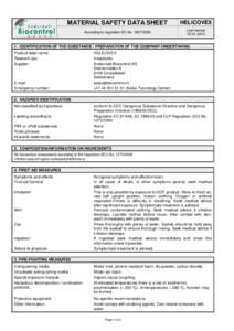 MATERIAL SAFETY DATA SHEET  HELICOVEX According to regulation EC No