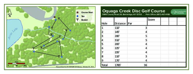 Oquaga Creek State Park Disc Golf Map