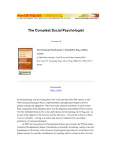 PsycCRITIQUES - The Compleat Social Psychologist