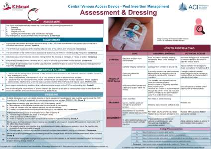 Central Venous Access Device - Post Insertion Management  Assessment & Dressing ASSESSMENT  1
