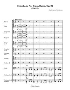 Symphony No. 7 in A Major, Op. 92 Allegretto Ludwig van Beethoven Flauti