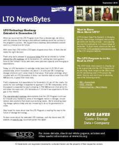 SeptemberLTO NewsBytes LTO Technology Roadmap Extended to Generation 10