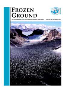 FROZEN GROUND The News Bulletin of the International Permafrost Association  Frozen Ground
