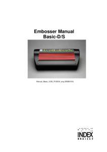 Embosser Manual Basic-D/S Manual_Basic_1235_R1202A_eng)  Contents