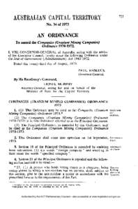 No. 34 of[removed]AN ORDINANCE To amend the Companies (Uranium Mining Ordinance[removed].
