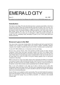 EMERALD CITY Issue 11 JulyAn occasional ‘zine produced by Cheryl Morgan and available from her at 