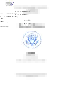 PUBLIC PAPERS OF THE PRESIDENTS OF THE UNITED STATES Barack Obama