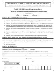 Post-9/11 GI Bill agreement form