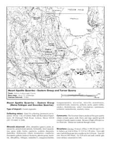 Mount Apatite Quarries - Eastern Group and Turner Quarry Town: Auburn, Androscoggin County Base map: Minot 7.5’ quadrangle Contour interval: 10 feet  Mount Ap a tite Quar ries - East ern Group