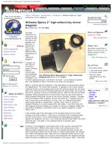 Astromart Reviews - Williams Optics 2” high-reflectivity mirror diagonal