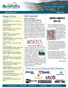 BUSINESS LINES E-NEWS SandpointChamber.com AUGUST[removed]Meetings & Events