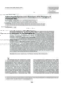 Zoological Studies 48(6): A New Anguilla Species and a Reanalysis of the Phylogeny of Freshwater Eels Hui-Yu Teng1, Yeong-Shin Lin2, and Chyng-Shyan Tzeng1,3,* Department of Life Science, National Tsing H