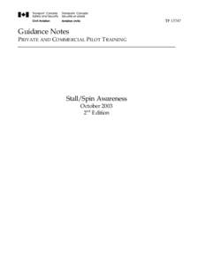 TP[removed]Guidance Notes PRIVATE AND COMMERCIAL PILOT TRAINING  Stall/Spin Awareness