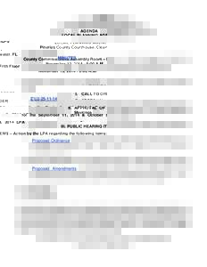 AGENDA LOCAL PLANNING AGENCY Pinellas County Courthouse, Clearwater, FL County Commissioners Assembly Room – Fifth Floor November 13, [removed]:00 A.M.