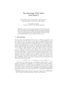 Theoretical computer science / Mathematics / Computational complexity theory / Logic in computer science / Constraint programming / Electronic design automation / Formal methods / NP-complete problems / Satisfiability modulo theories / Boolean satisfiability problem / Solver / Maximum satisfiability problem