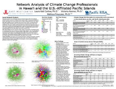 Network Analysis of Climate Change Professionals in Hawai i and the U.S.U.S.-Affiliated Pacific Islands Laura Kati Corlew, Ph.D.¹ Victoria Keener, Ph.D.¹ Melissa Finucane, Ph.D.¹ ² Social Network Analysis