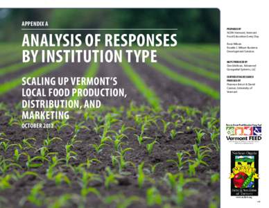 APPENDIX A  ANALYSIS OF RESPONSES BY INSTITUTION TYPE Scaling Up Vermont’s Local Food Production,