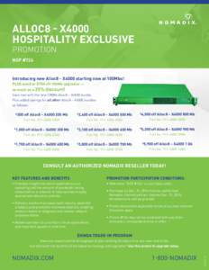 ALLOC8 - X4000 HOSPITALITY EXCLUSIVE PROMOTION NSP #726