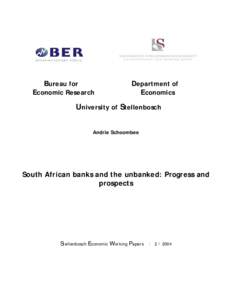South African banks and the unbanked: Progress and prospects