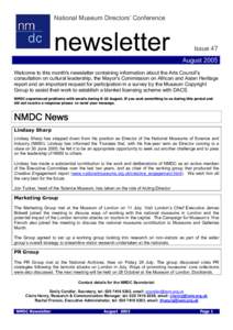 National Museum Directors’ Conference  newsletter Issue 47 August 2005