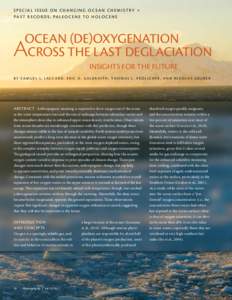 SPECIAL ISSUE ON CHANGING O CE AN CH E MIS T RY » PA S T R E C O R D S : PA L E O C E N E T O H O L O C E N E OCEAN (DE)OXYGENATION CROSS THE LAST DEGLACIATION