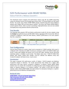 S2D Performance with iWARP RDMA