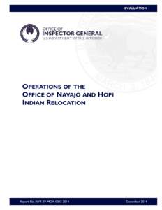Final Evaluation Report – Operations of the Office of Navajo and Hopi Indian Relocation