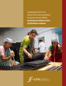 Catalyzing Growth in the Women-Run Small and Medium Enterprises Sector (SMEs): Evaluating the Goldman Sachs 10,000 Women Initiative