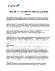 Microsoft Word - VIS410 Phase 2a Trial Dosing Release FINAL