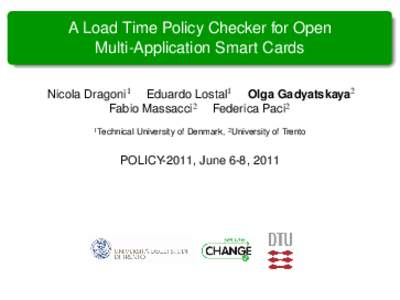 A Load Time Policy Checker for Open Multi-Application Smart Cards