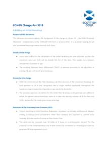 CONGU Changes for 2018 Allotting an Initial Handicap Purpose of this document This guidance document explains the background to the change to Clause 16 – the Initial Handicap Allotment - implemented in the CONGU UHS