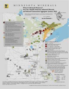 Minnesota Mine Sites: Active Mines, Advanced Projects of Iron Ore, Metallic Minerals, and Selected Industrial Minerals