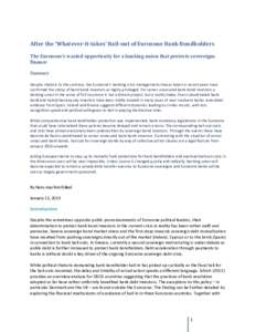 Microsoft Word - CES IFO Duebel Bank Bond Bailout and Banking Union Final