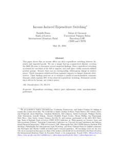 Income-Induced Expenditure Switching∗ Rudolfs Bems Bank of Latvia International Monetary Fund  Julian di Giovanni