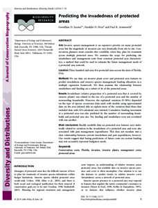 A Journal of Conservation Biogeography  Diversity and Distributions, (Diversity Distrib–10 BIODIVERSITY RESEARCH