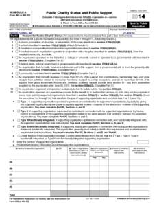 2014 Form 990 or 990-EZ (Schedule A)